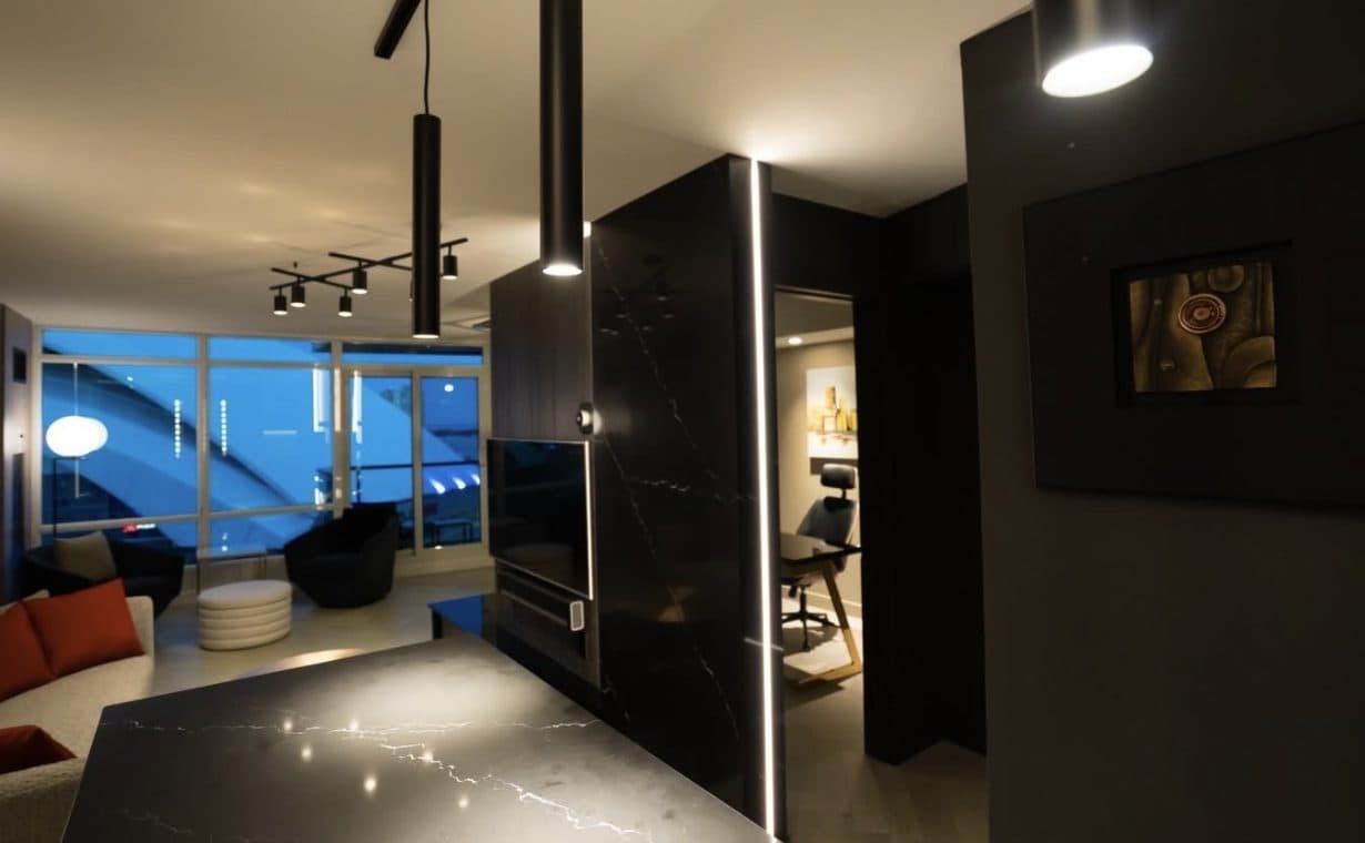 A softly lit living space in the evening in a home NFG Home cleans